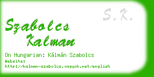 szabolcs kalman business card