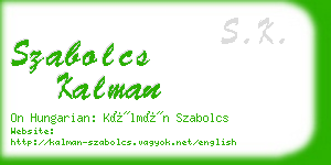 szabolcs kalman business card